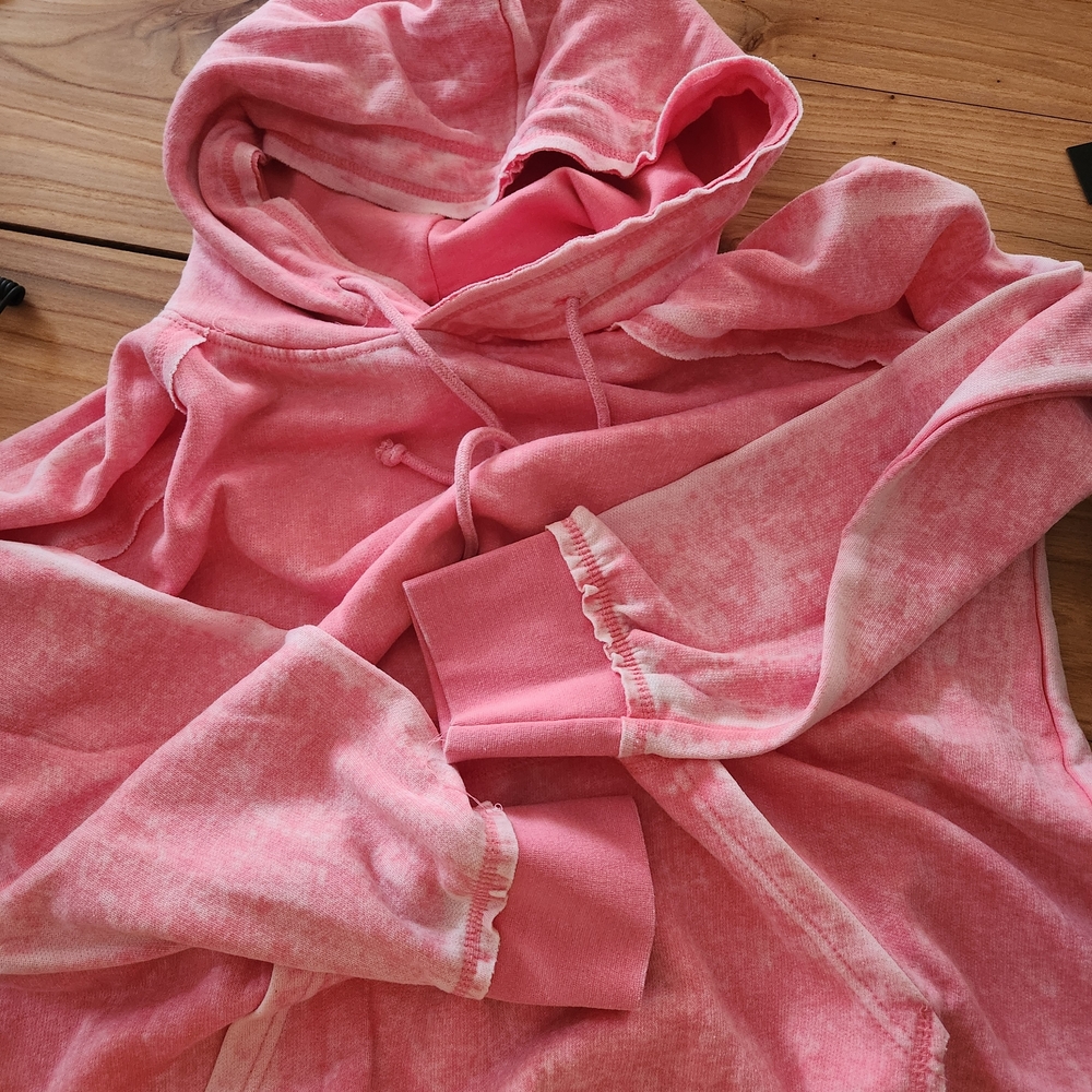 NWOT Northpoint Pink Mineral/Acid Wash Hoodie Sweatshirt - XL